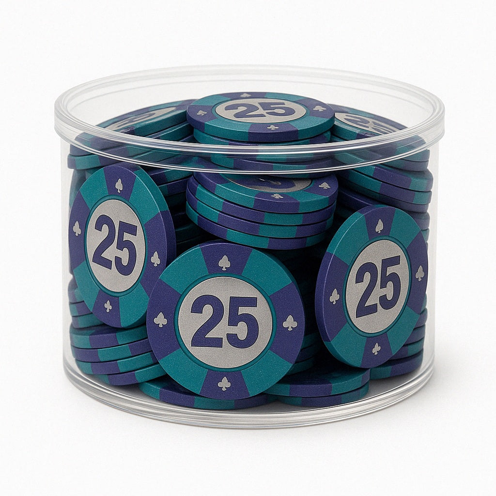 Casino Pokerchips aus Milchschokolade, 6 x 1 kg Dose (ca. 1111 Chips)