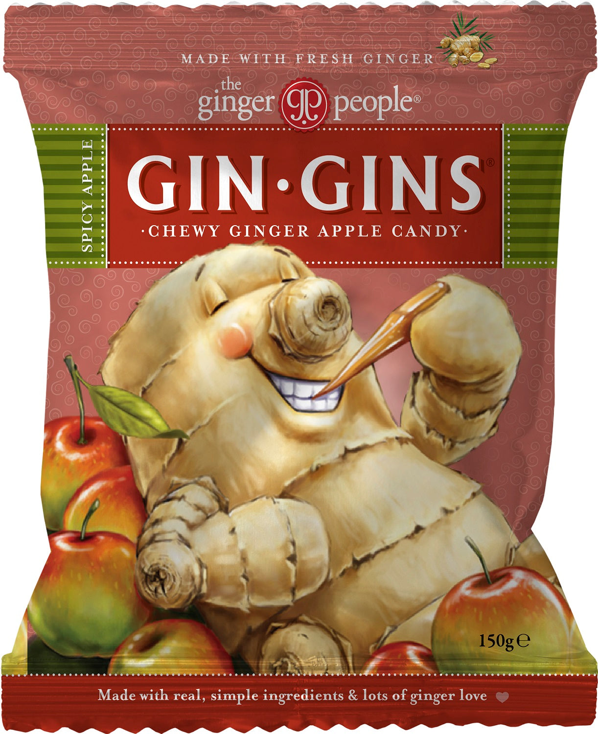 GIN GINS Apple Ginger Chew Candy 150g-SOUNDFOOD-1-SOUNDFOOD