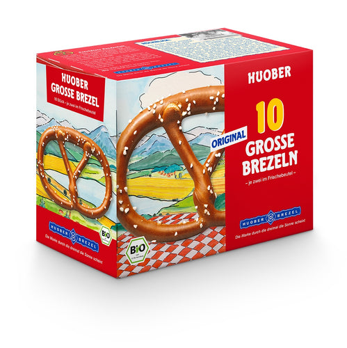 Huober Original Große Brezel, Bio,  10 Packungen 200g à 5 x 2er Brezel