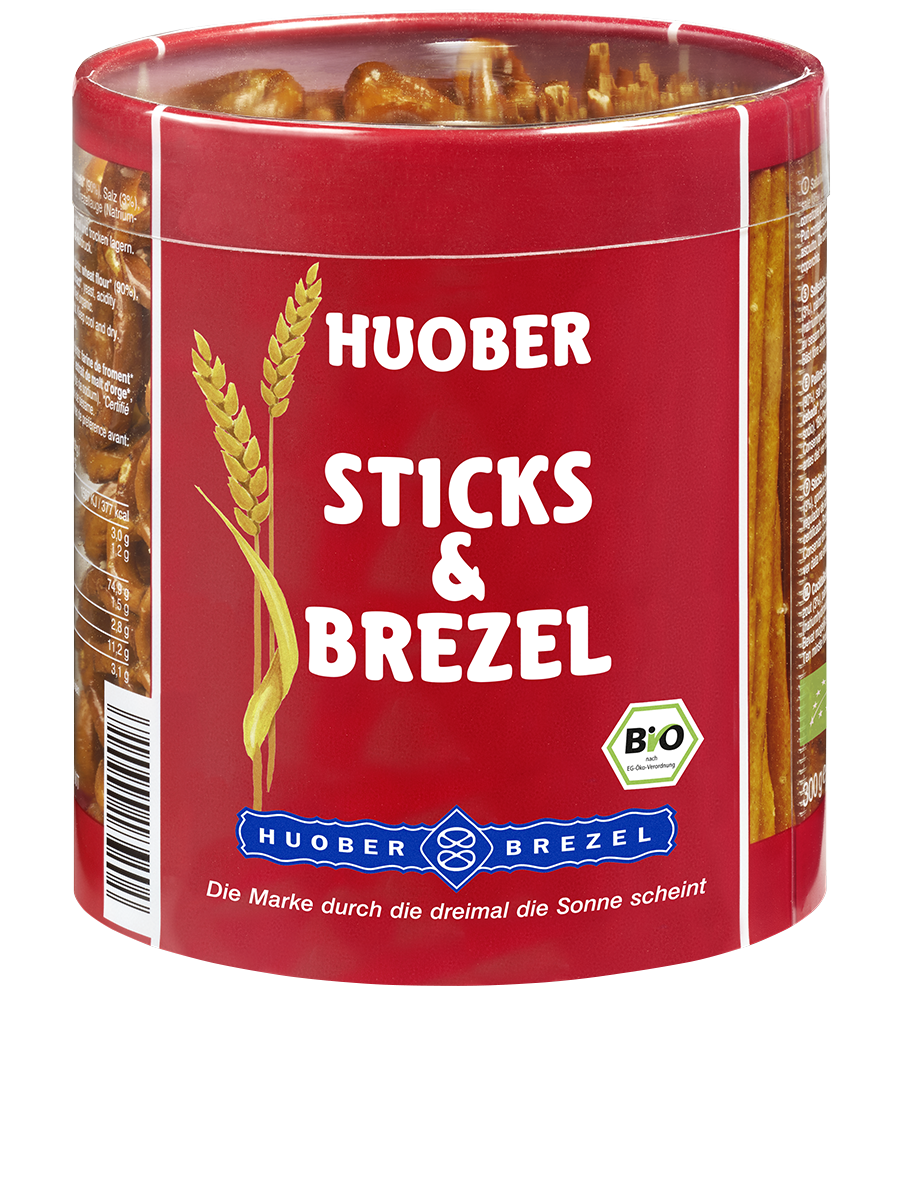 Huober Bio Sticks & Brezel,  12 Dosen à 300g