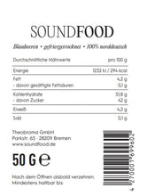 Laden Sie das Bild in den Galerie-Viewer, SOUNDFOOD Blaubeeren gefriergetrocknet, 50g