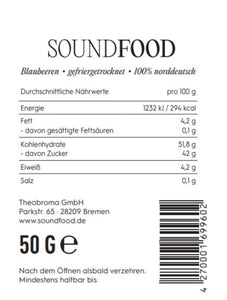 SOUNDFOOD Blaubeeren gefriergetrocknet, 50g