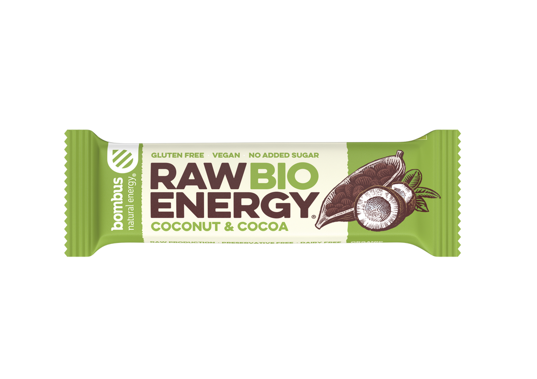 Raw Bio Energy Coconut & Cocoa, 20 Riegel