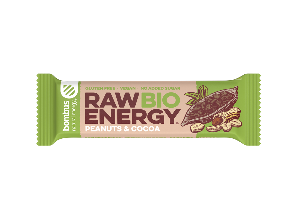 Raw Bio Energy Peanuts & Cocoa, 20 Riegel